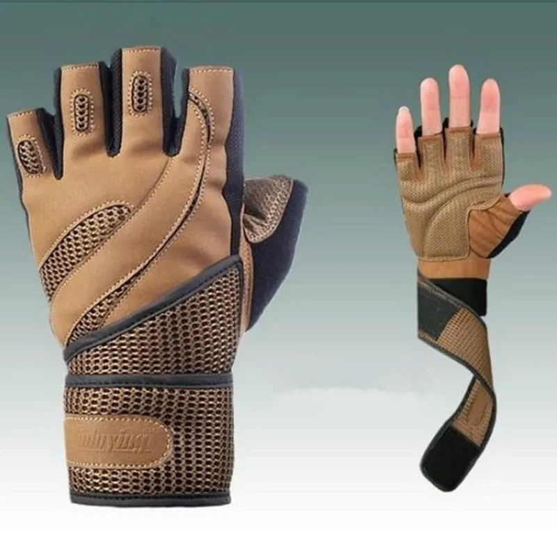 M-XL Gym Body Building Training Fitness Gloves Sports Equipment Weight Lifting Workout Breathable Wrist Wrap T28