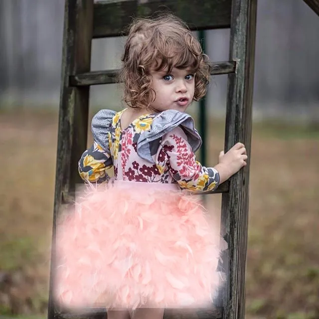 Kinder Одежда для маленьких детей костюм Робокар roupas vestido верхняя одежда девочек Настоящее меховая юбка огонь перо вечерние