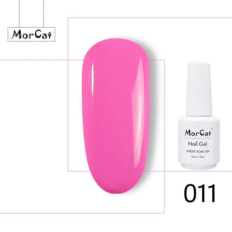 Гель-лак MorCat для ногтей розовый цвет УФ-лак Гель-лак УФ-гель для ногтей Гель-лак Vernis Полупостоянный дизайн ногтей - Цвет: 011