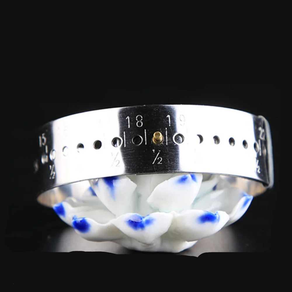 Brazalete ajustable profesional de acero inoxidable, herramienta para la fabricación de joyas, tamaño de pulsera, medidas de 15-23cm