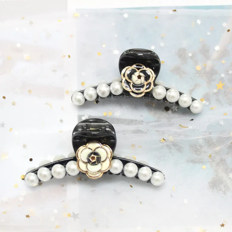Best Korean Beauty Ribbon Rose Flower Bow Jaw Clip Barrette Hair Claws for Women Headwear Hair Accessories Camellia crab claw clip