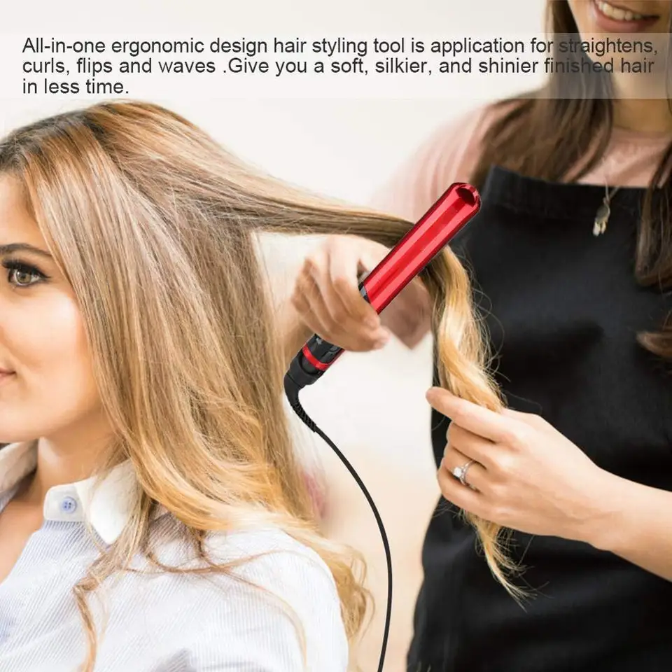 Flat Iron Hair Straightener Irons With Lcd 2 In 1 Straight And