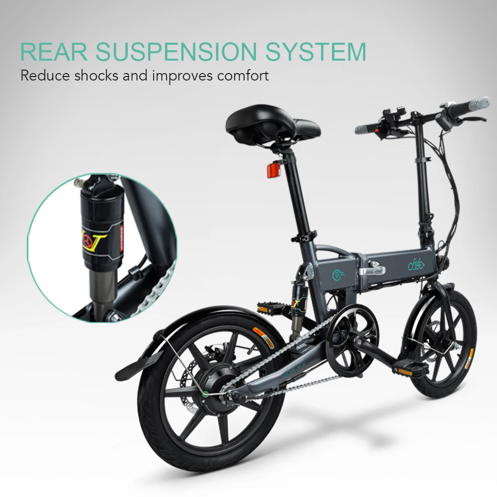 Perfect FIIDO 16 Inch Folding Electric Bicycle Variable Speed Power Assist Eletric Bicycle Moped E-Bike 250W Brushless Motor 36V 7.8AH 0