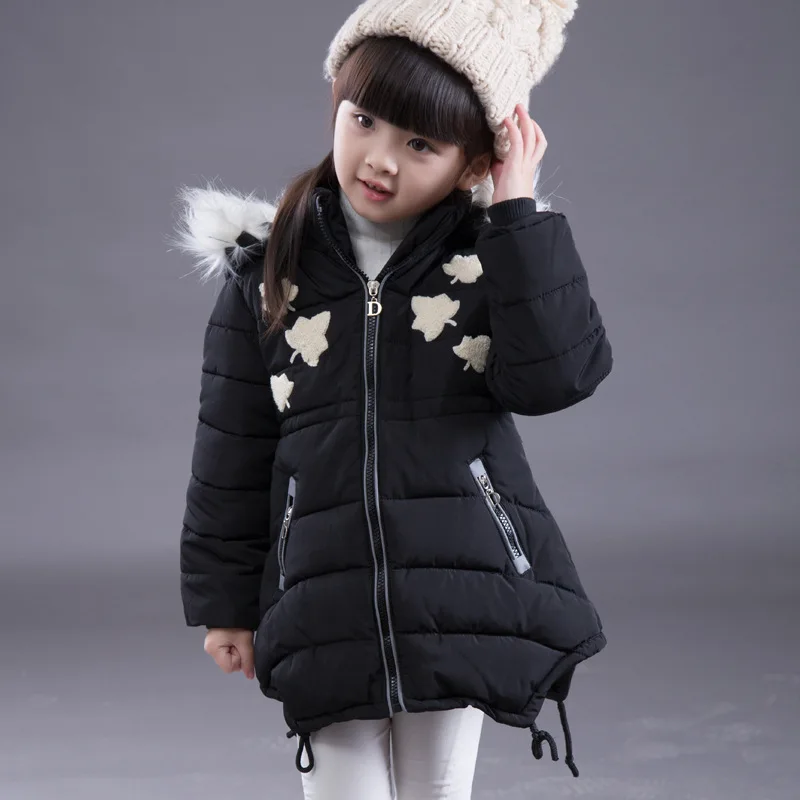 Новая осенне-зимняя детская куртка пуховик для маленьких девочек Детская куртка-парка одежда для детей от 3 до 12 лет теплая куртка 16868