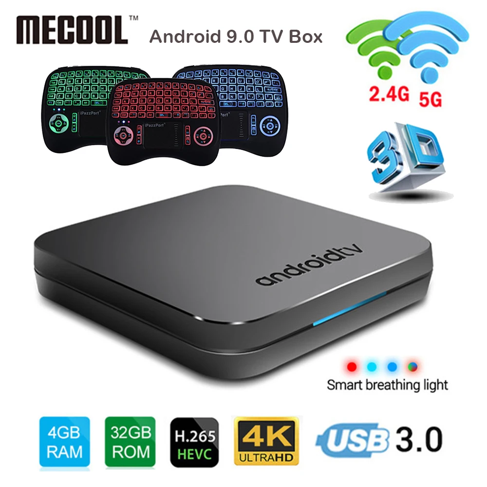 

MECOOL KM9 Amlogic S905X2 Quad core Android 9.0 Smart TV Box 4G DDR4 32G EMMC Set Top Box 4K 3D H.265 2.4G/5G Wifi Media Player