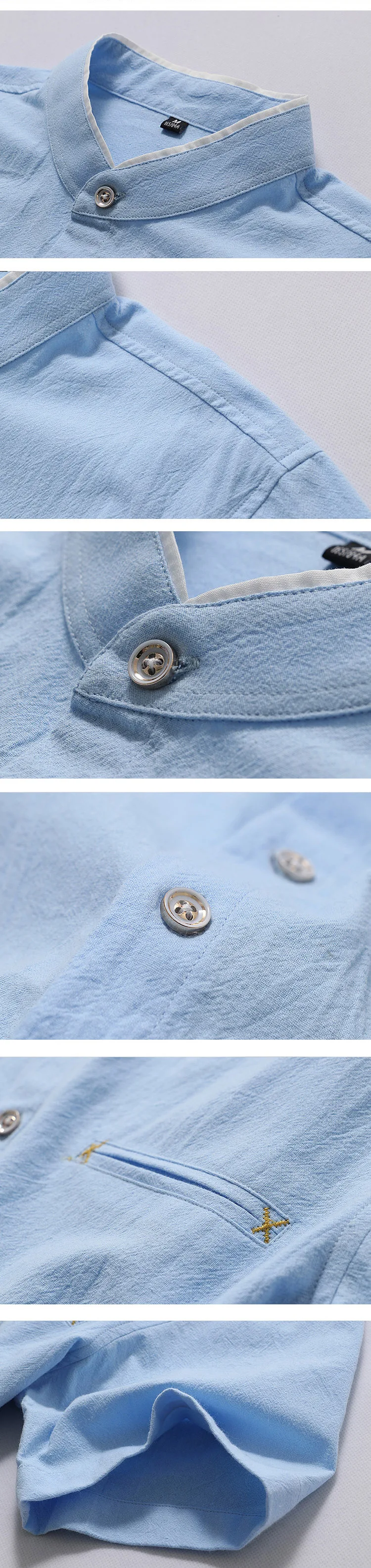 Высокое качество стенд рубашка с воротником в Китае новый Повседневное белье хлопок короткий рукав мужская рубашка тонкий Большие размеры