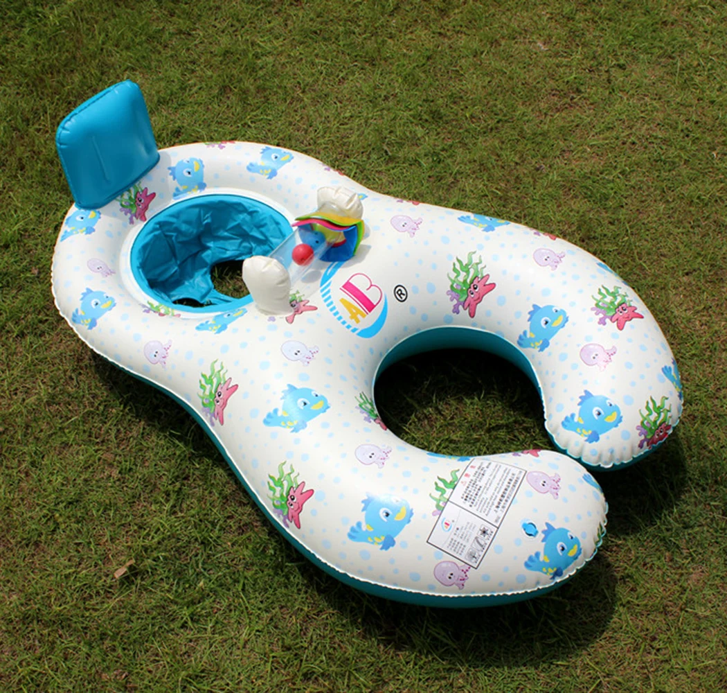 Outdoor Swimming Float Ring Baby Mother And Child Inflatable Swimming Ring Circle Double Seat Raft Swim Ring Aid Trainer Rings