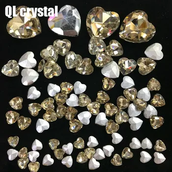 

QL Crystal ALL SIZE Heart Pointback Crystal Rhinestone High Quality for Jewelry Making DIY Accessories