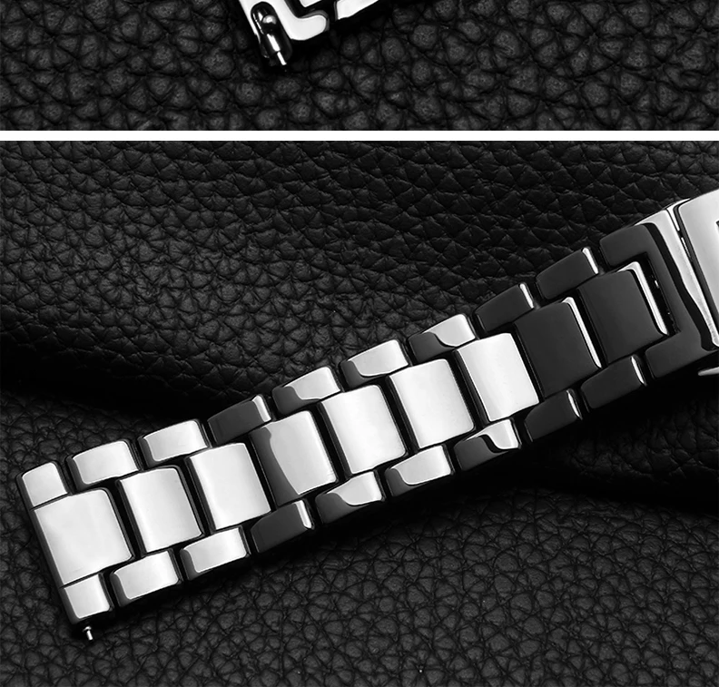 Качественные керамические ремешки для часов 20 мм 22 мм черный серебристый водонепроницаемый браслет для huawei watch 2/Pro