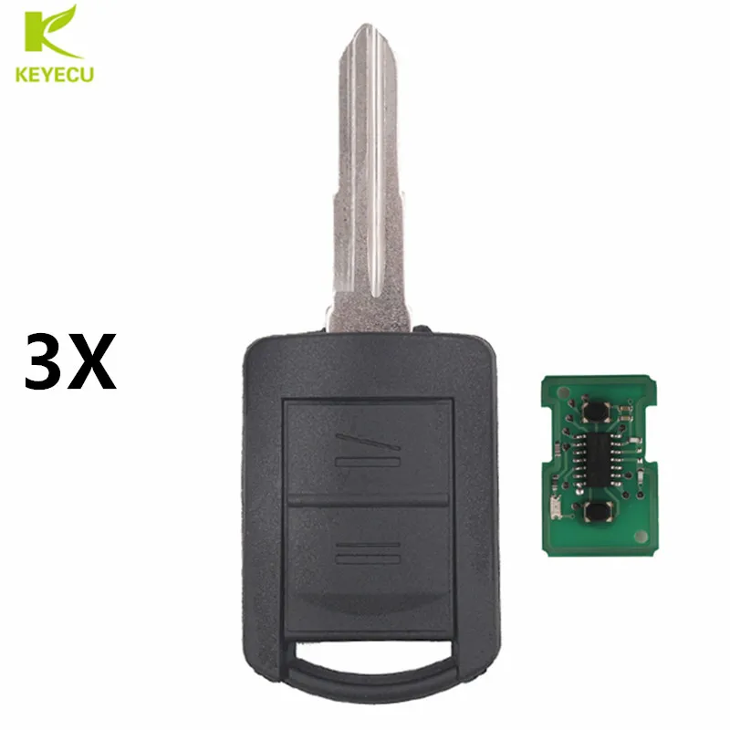 KEYECU 3 шт. Замена ЧИПАМИ ключ 2 кнопки 433,92 мГц ID40 чип для Vauxhall Corsa C Combo Meriva tigra HU46