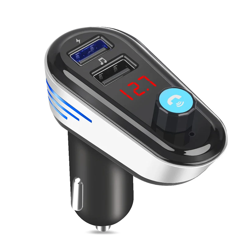 Herorider 5 V 3.1A USB Зарядное устройство Bluetooth Fm передатчик модулятор аудио автомобиля Mp3 плеер Handsfree Car комплект Mp3 Fm передатчик - Название цвета: Серебристый