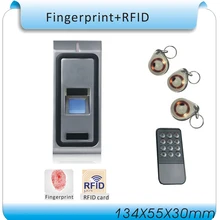 Free shipping remote DC-12V F2 fingerprint access control / metal box access controller +remote+10pcs RFID cards