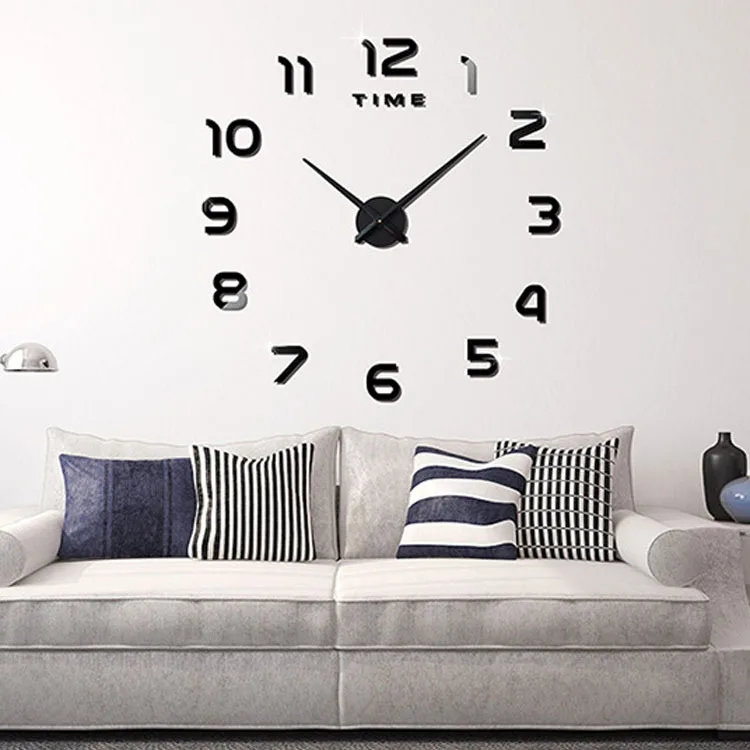 

Free Shipping Modern Home Decoration Acrylic Mirror Stickers Quartz Wall Clocks 3d Diy Style Clock