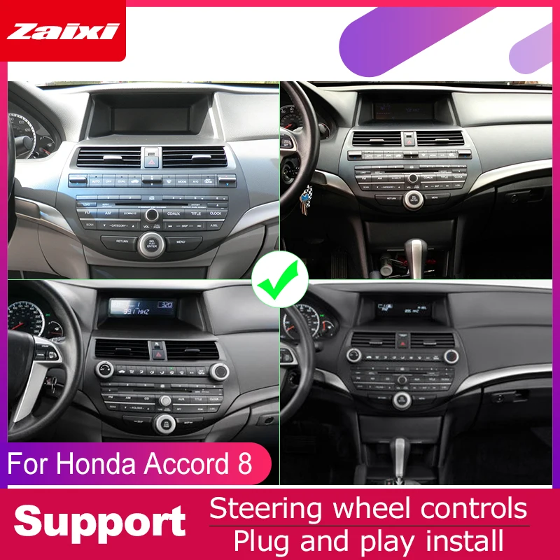 Top ZaiXi android car gps multimedia player For Honda Accord 8 2008~2012 car dvd navigation radio video audio player Navi Map 5