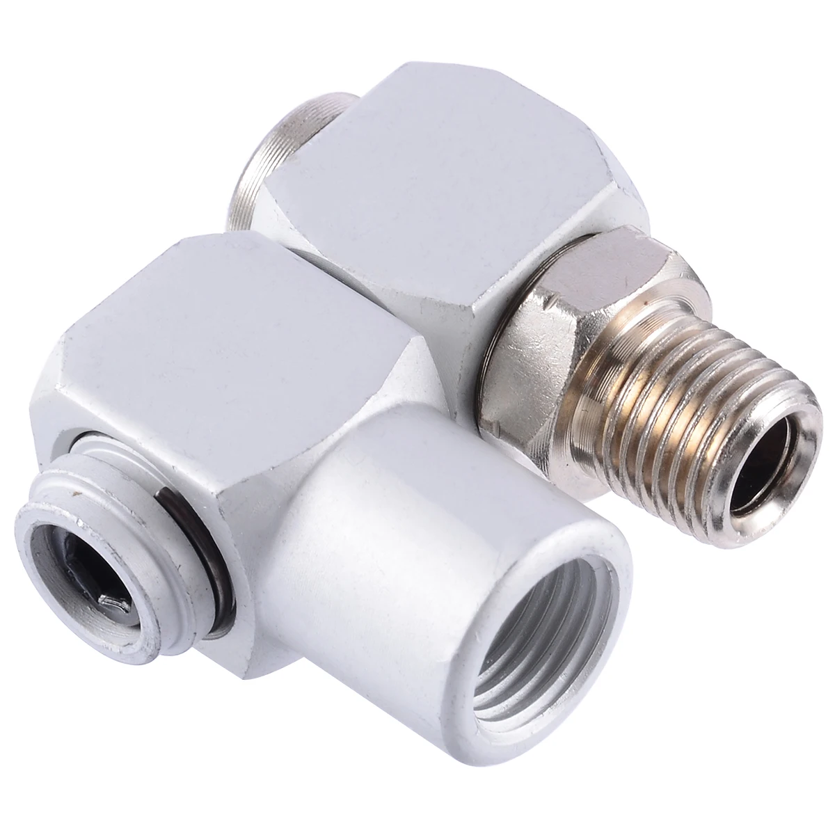 Mayitr Universal 360 Swivel Air Hose Connectors Fittings 1/4 Inch Air Hose Adapter Hardware Parts