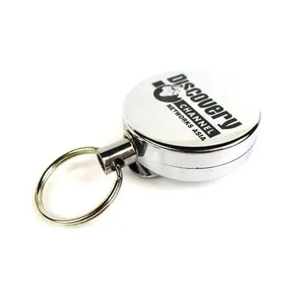 

1pcs Discovery Anti-lost Stainless Steel Retractable Reels ID Card Badge Holder Reel with Metal Clip For Key Holder