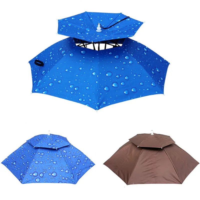 

Foldable Rain Gear Fishing Hat Outdoor Headwear Umbrella For Camping Hiking Fishing Beach UV Protection Face Sunshade Cap