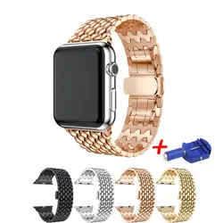 Ремешок из нержавеющей стали для Apple watch band 42 мм/38 мм iWatch 4 band 44 мм 40 мм Бабочка ремешок для часов Браслет Apple watch 4 3 2 1