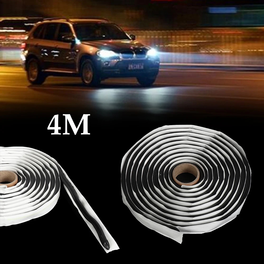 

4M Black Butyl Rubber Car Truck LED Headlight Sealant Glue Retrofit Reseal Strip Plastic rubber sealant Car Accessories