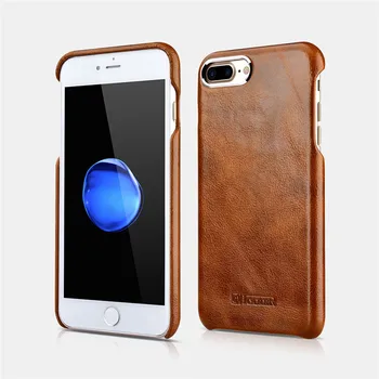 

ICARER Luxury Genuine Leather Full Protective Phone Case For iPhone 7Plus 8Plus5.5" Metal Warrior Oil Wax Series Slim Back Case