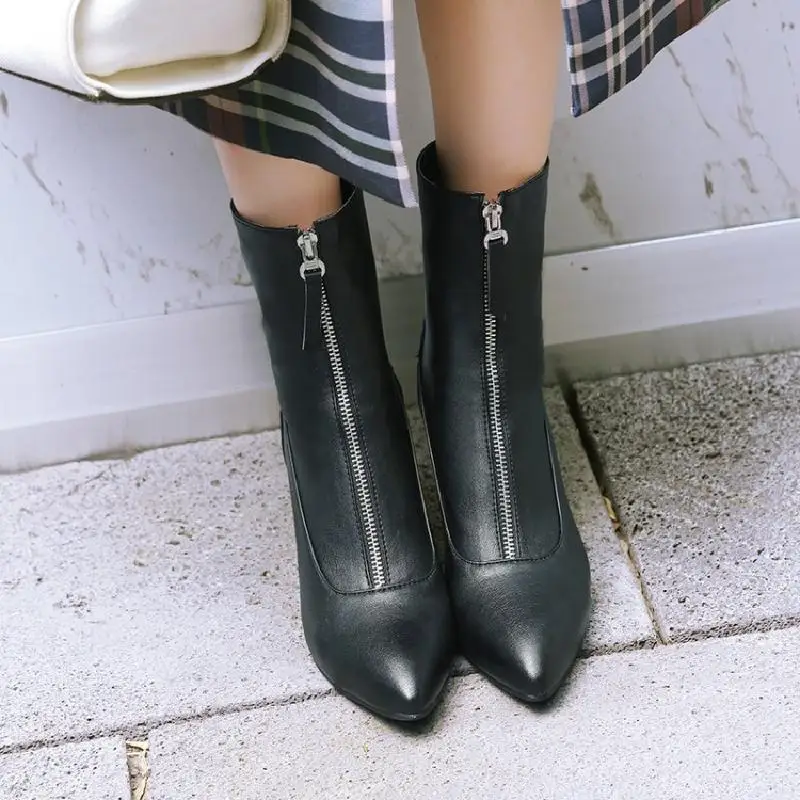 À Bottes De 1 Hauts A Féminine Sexy Zipper Talons 2 Enfants Mode Martin Avant Sauvage La Tube Court CQxEWrBode