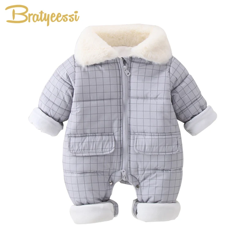 

Fashion Baby Rompers for Boys Plush Lining Baby Girl Romper Thick Warm Winter Baby Jumpsuit Toddler Onesie Baby Clothes 1PC