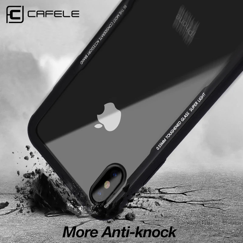 Оригинальный чехол CAFELE для iPhone Xs Max мягкий полиуретановый край из закаленного стекла ультра тонкий прозрачный стеклянный чехол для iPhone Xs max Оригинальный чехол CAFELE для iPhone Xs Max мягкий полиуретановый край из закаленного стекла ультра тонкий прозрачный стеклянный чехол для iPhone Xs max