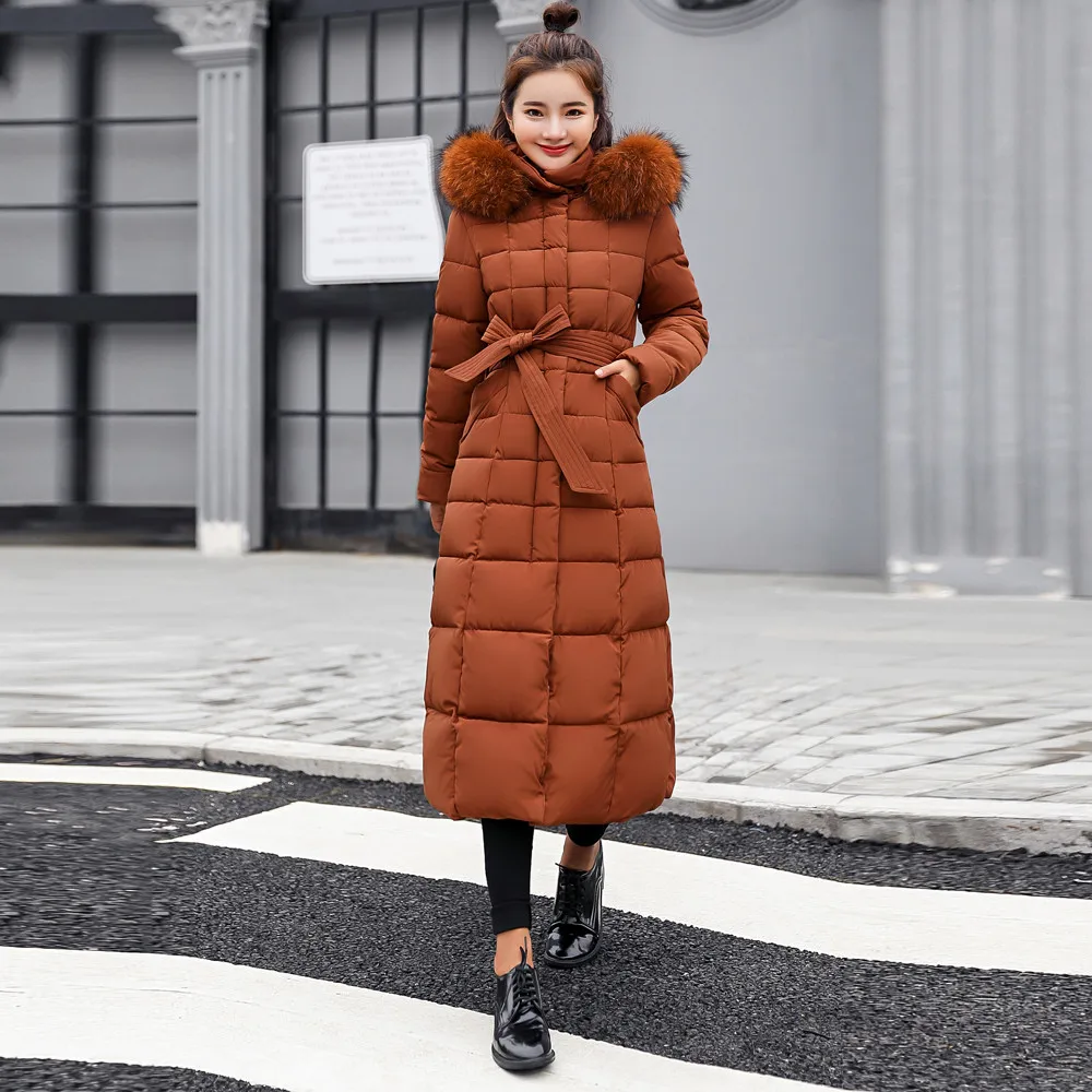 FREE OSTRICH Clothes coat Women Outerwear Fur Hooded Coat Long Cotton-padded Jackets Pocket Coats and Jacket women coat Winter