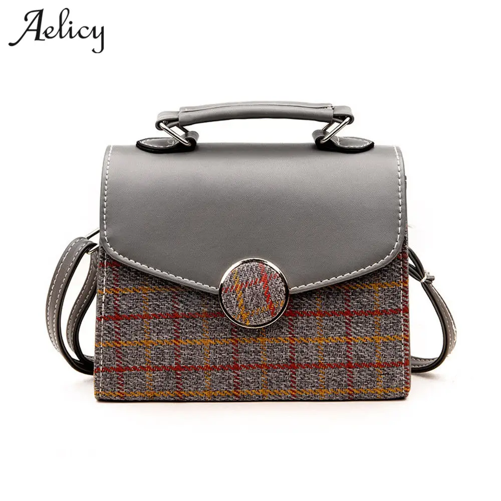 

Aelicy pu leather bag female vintage hasp luxury handbags women bags designer plaid hasp ladies women's purses and hand bags