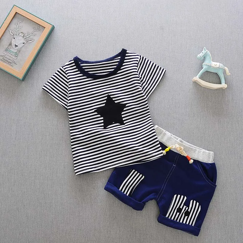 

BibiCola Summer Baby Boys Clothing Set Kids Sport Suits Children Tracksuit Tops+Shorts 2pcs Sport Suit Baby Boy Clothes Set