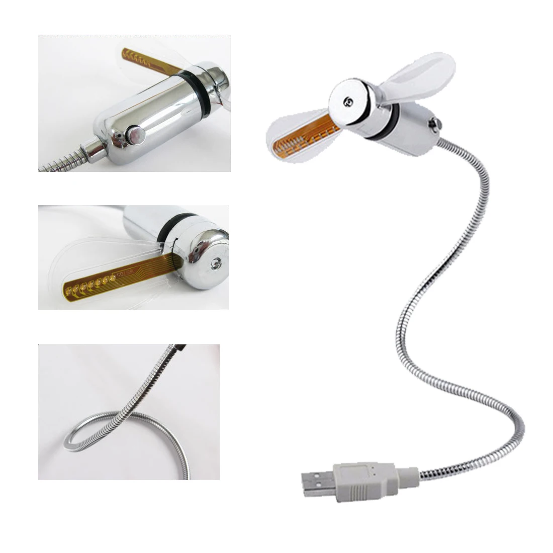 font b Mini b font USB Fan Hand portable gadgets Flexible Gooseneck LED Clock Cool