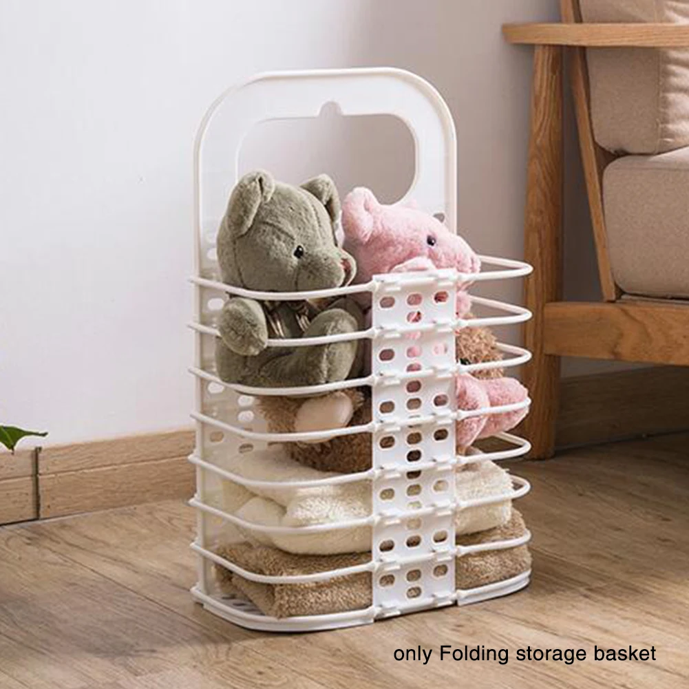 تخزين الحمام سلة الغسيل اللوازم المنزلية الحاويات تعوق أشتات الملابس القذرة مساحة للتخزين طوي تصميم الجدار شنقا