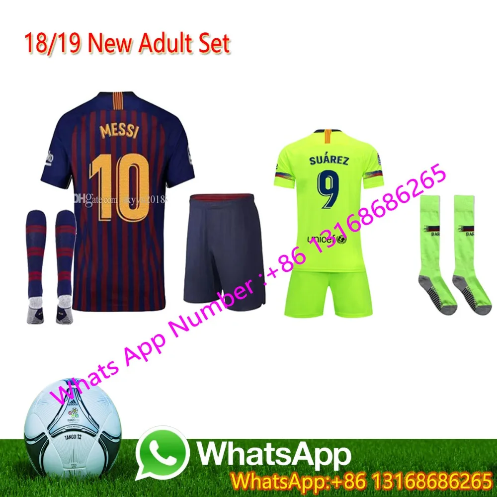 Optimum quality 2018 19 Barcelonaes Adlut soccer Jerseys camisetas shirt survetement man Football shirt. kit+sock free shipping | Мужская
