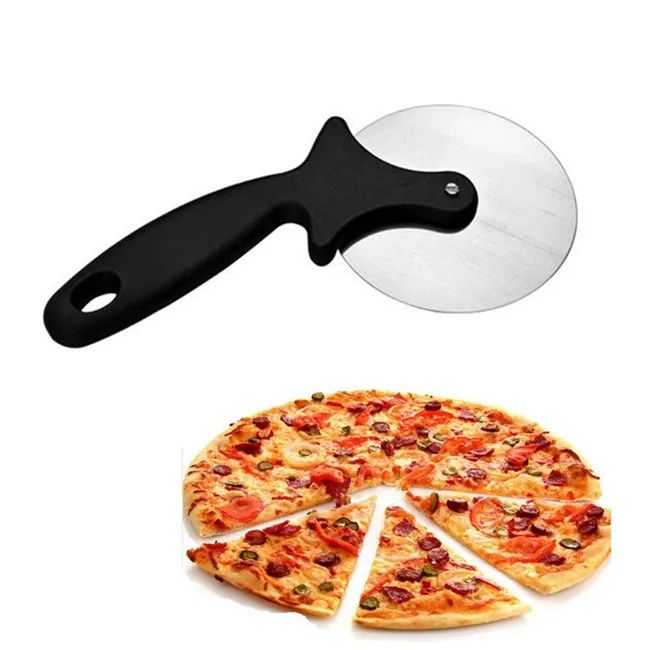 1 шт./лот большой колесо нож для пиццы Нержавеющая сталь Балде резиновая ручка большой лезвия бытовой Кухня acceessoris нож для пиццы Колёса