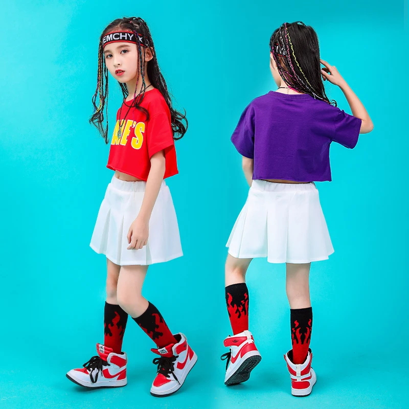 Summer baby girls clothing set Cotton cheerleader costume kids hip hop dance costumes kids toddler girl clothes 130 140 150 160 (19)