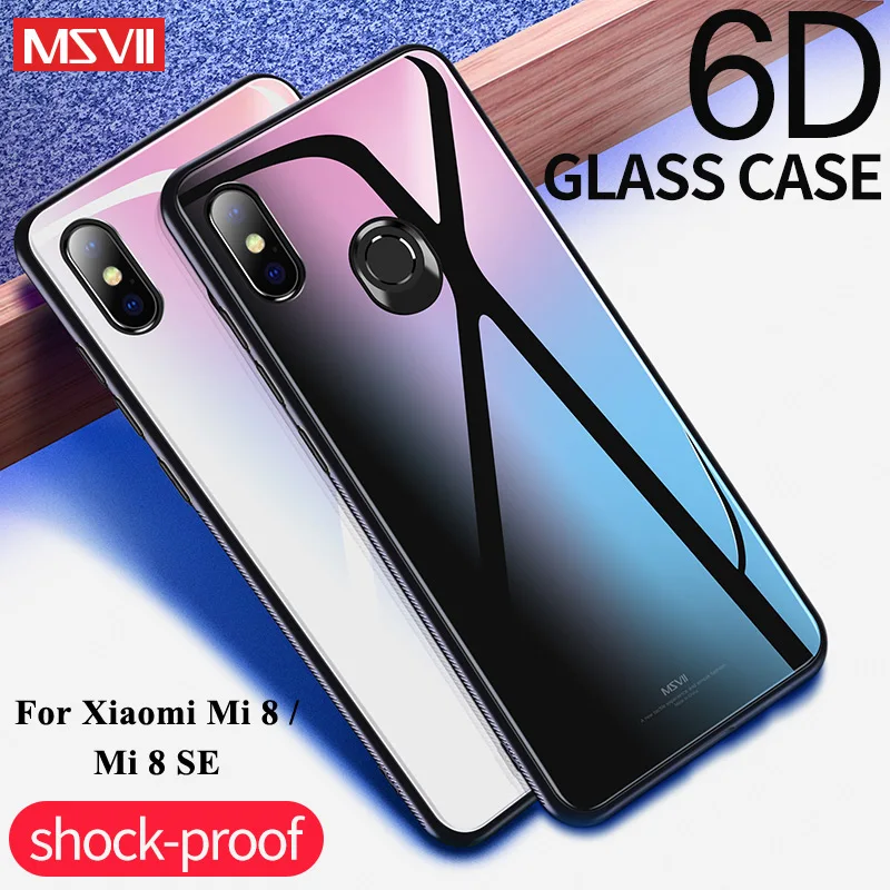 MSVII mi rror стеклянная крышка для Xiaomi mi 9 9T Pro CC9 CC9E чехол Роскошный Xiaomi mi 8 Pro SE Lite чехол силиконовая рамка Xiaomi mi 6 5 X