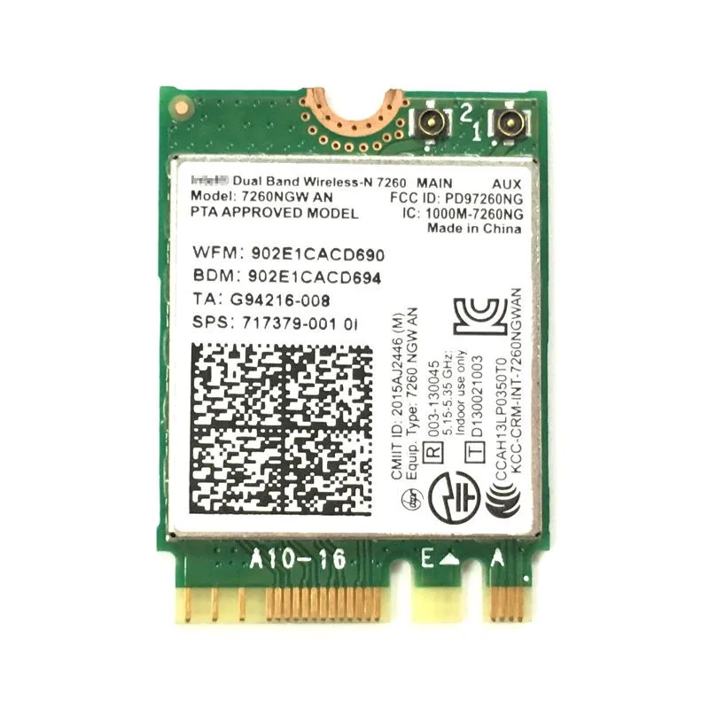 Intel Dual Band Wireless-N 7260 717379-001 7260NGW AN
