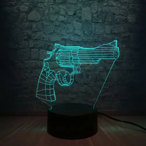 Боевой рояль игра PUBG TPS пистолет винтовка 3D Ночник светильник USB реветь 7 цветов изменить мальчик комната Декор Рождественский подарок детские игрушки - Испускаемый цвет: Pistol
