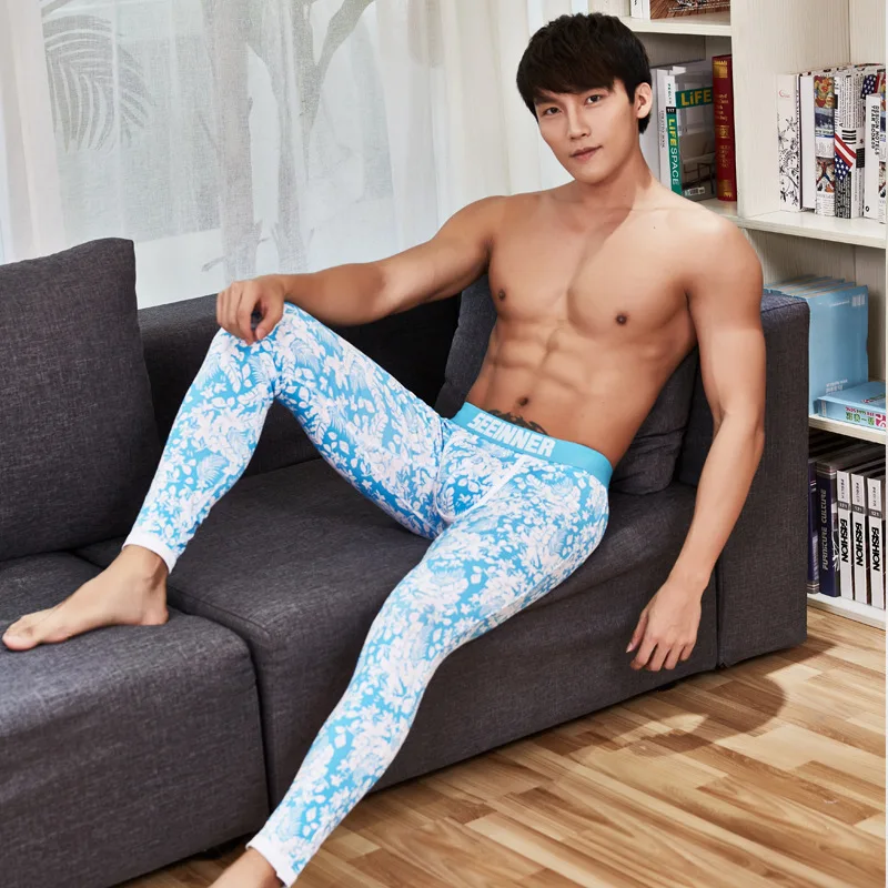 Men S Seeinner Cotton Warm Leggings Sexy Thermal Underwear Thin