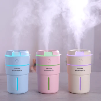 

320ML USB Cup Humidifier Ultrasonic Cool Mist Aroma Diffuser with Colorful LED Light Mini Fogger Air Humidifier for Home Car