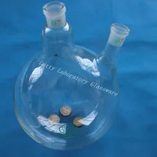 3л(3000 мл) 2-шейный(два-шейный) Круглая Нижняя болирующая колба, 24/29, тяжелая стена(боросиликатное стекло 3,3