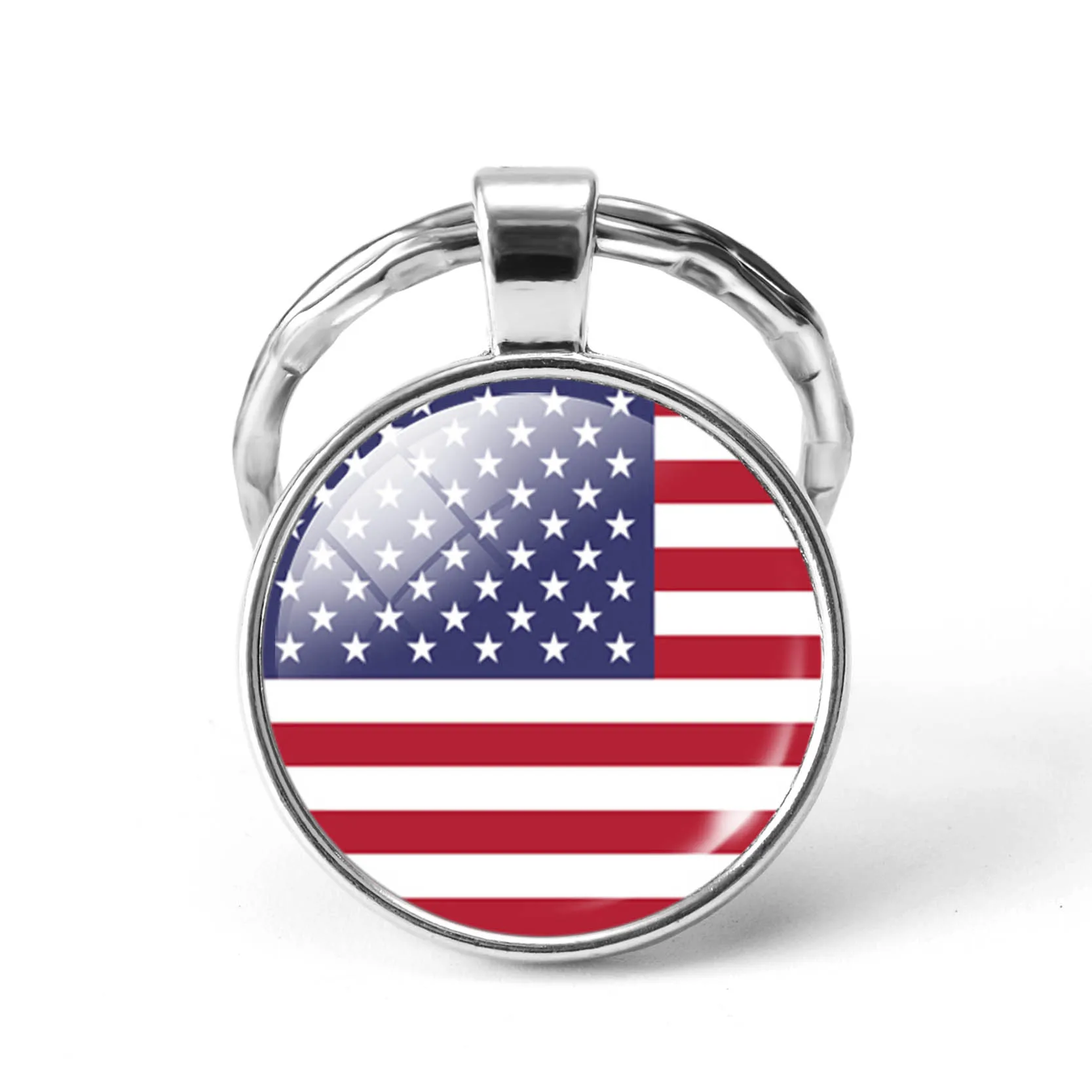 2018 Newest Metal Football World Cup Keychain Canada / America / Colombia / Costa Rica National Flag Glass Cabochon Keyring Fashion Jewelry
