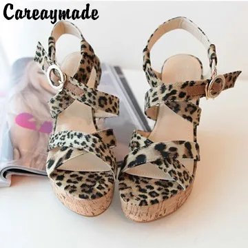 

Careaymade-2019 new Bohemia summer sandals female microfiber thick bottom shoes fish mouth waterproof platform big size shoes