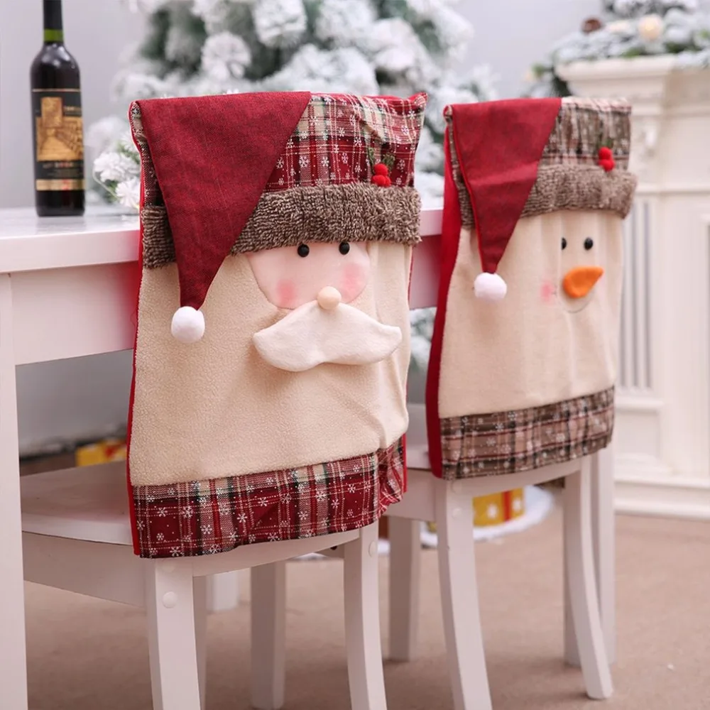 Santa Hat Chair Covers Santa Clause Red Hat Chair Back Covers Kitchen