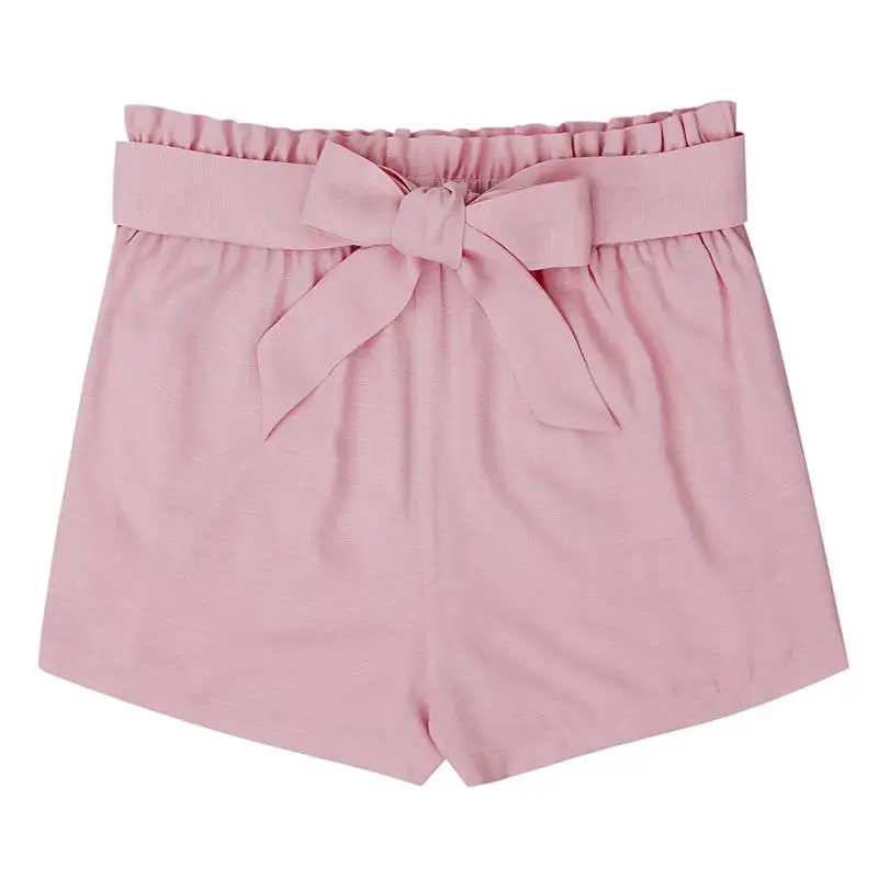 

Women Pants Casual High Waist Wide Leg Short Elastic Waist Pocket Ladies Pant With Belt Streetwear WS7578R