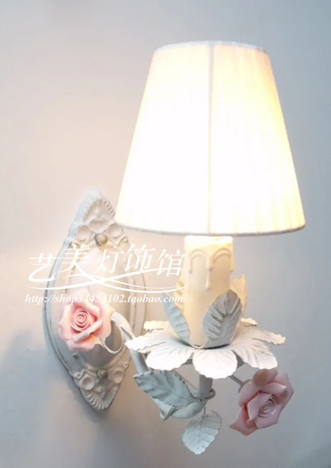 fashion candle rose iron wall lamp rustic lamp bed lampiron wall lamp