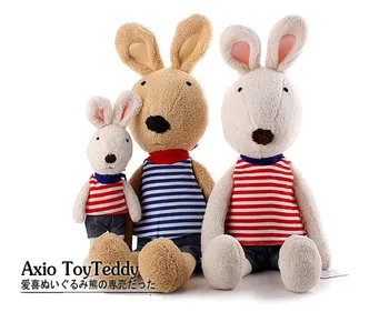

Candice guo! super cute plush toy lovely le sucre rabbit stripe navy uniform soft stuffed doll bunny birthday Christmas gift 1pc