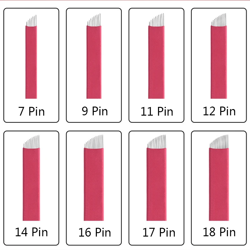50 шт. Nano 0,18 мм 9 11 12 14 U Перманентный макияж бровей flex иглы татуировки лезвия для микроблейдинга Ламина лезвие Agulhas Tebori