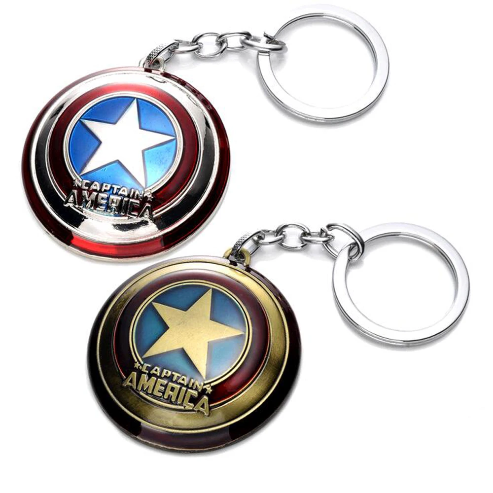 

2018 New Hot Marvel Super Hero Captain America pendant key ring key holder llaveros metal avengers Cosplay Keychain jewelry