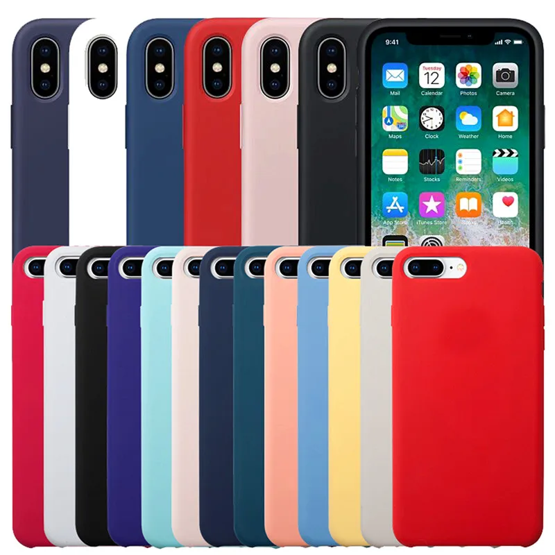 

abay Silicone Case For iPhone 7 8 X XR XS Max 6 Plus Phone Cover for iPhone 5 5S SE 6s Plus Retail Box Case